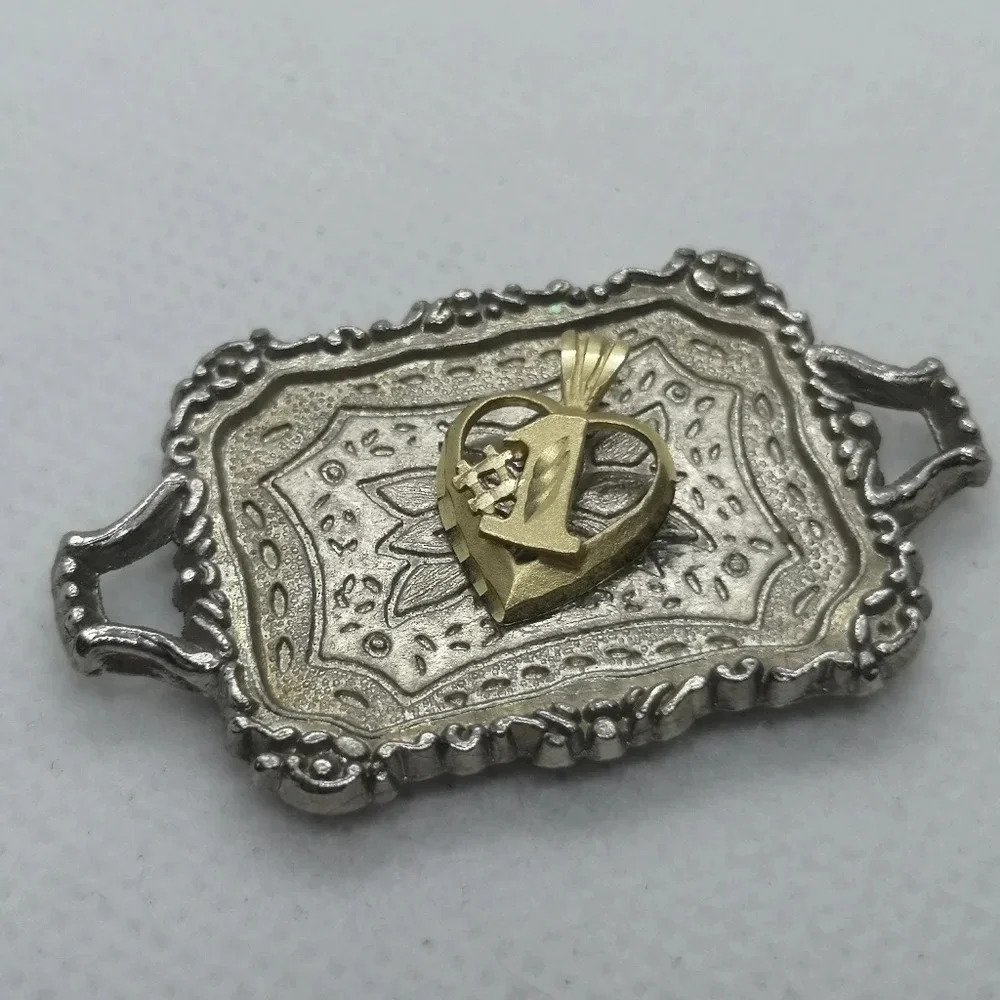 Vintage 10k Yellow Gold "#1" Heart Charm Pendant